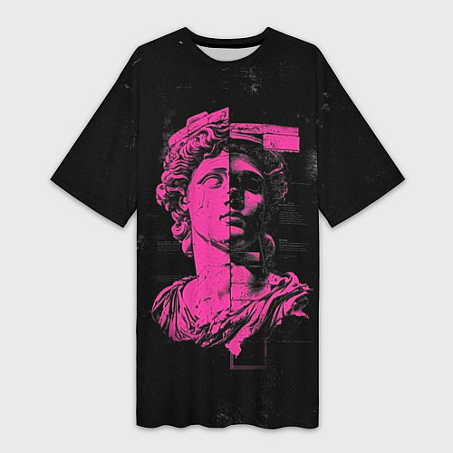 Женская длинная футболка Скульптура гранж арт / 3D-принт – фото 1