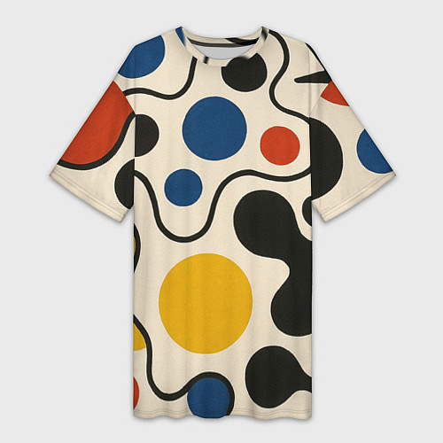 Женская длинная футболка Пятна / 3D-принт – фото 1