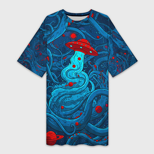 Женская длинная футболка Контакт с хаосом / 3D-принт – фото 1