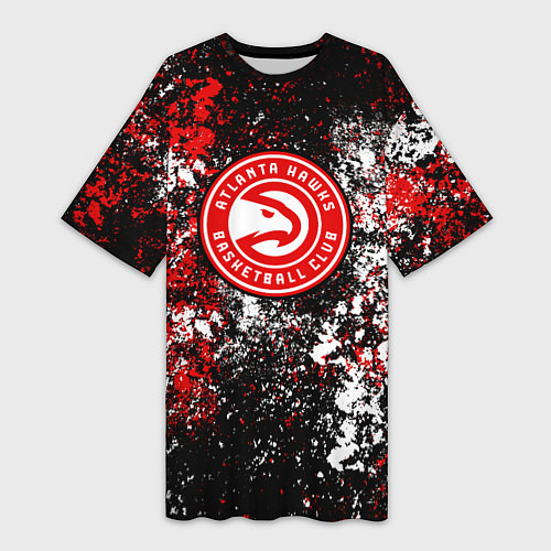 Женская длинная футболка Atlanta Hawks / 3D-принт – фото 1