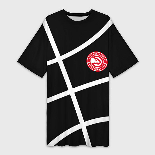 Женская длинная футболка Atlanta Hawks NBA / 3D-принт – фото 1