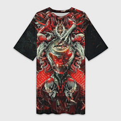 Футболка женская длинная Doom постер к игре, цвет: 3D-принт