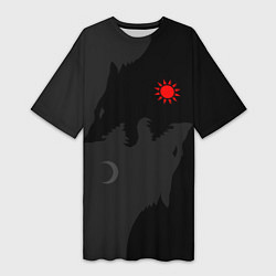 Женская длинная футболка Хати и Сколь