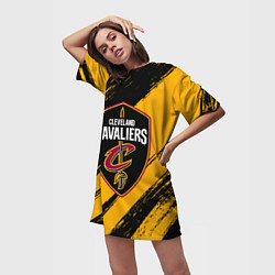 Футболка женская длинная Cleveland Cavaliers NBA, цвет: 3D-принт — фото 2