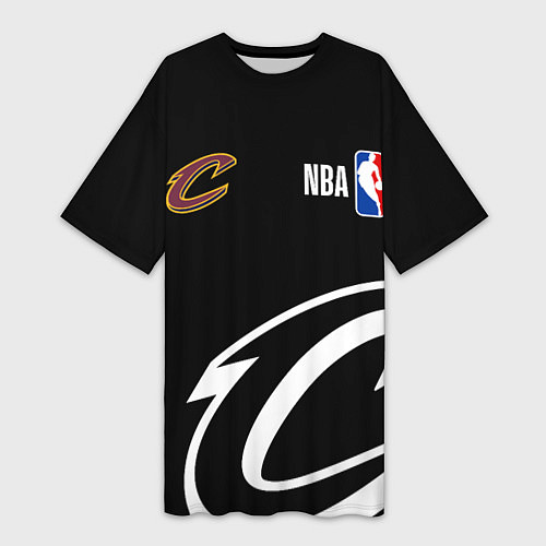 Женская длинная футболка Cleveland Cavaliers basketball / 3D-принт – фото 1