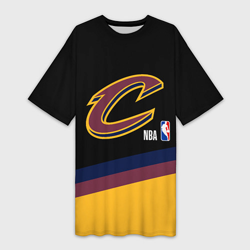Женская длинная футболка Cleveland Cavaliers NBA basketball / 3D-принт – фото 1