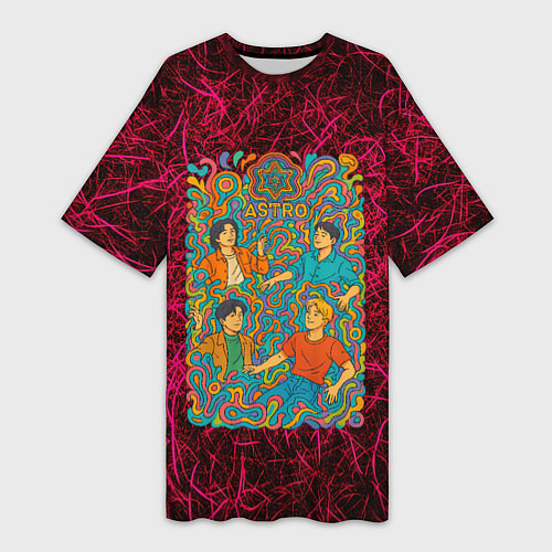 Женская длинная футболка Astro в стиле психоделики / 3D-принт – фото 1