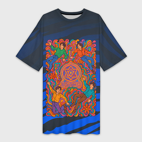 Женская длинная футболка Astro психоделика / 3D-принт – фото 1