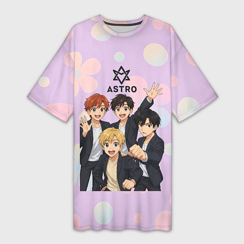 Женская длинная футболка Astro anime / 3D-принт – фото 1