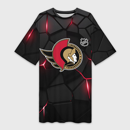 Женская длинная футболка Оттава Сенаторз - НХЛ хоккей / 3D-принт – фото 1