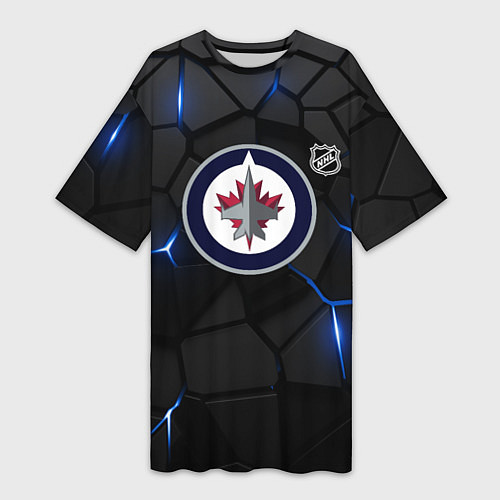 Женская длинная футболка Виннипег Джетс - НХЛ хоккей / 3D-принт – фото 1