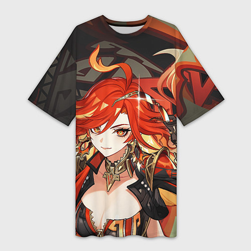 Женская длинная футболка Mavuika Genshin Impact / 3D-принт – фото 1