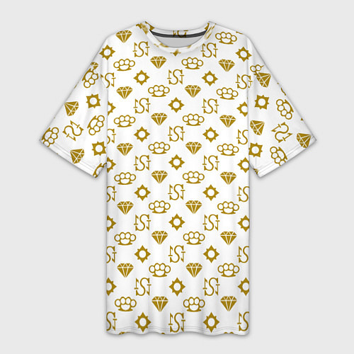 Женская длинная футболка Узор как у девушки из Gta 6 / 3D-принт – фото 1