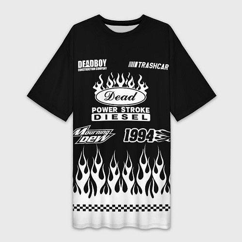 Женская длинная футболка Dead black - Bones / 3D-принт – фото 1