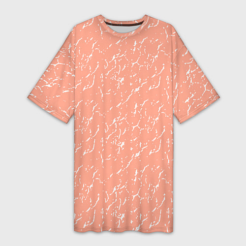 Женская длинная футболка Нежный персиковый текстурный однотонный / 3D-принт – фото 1