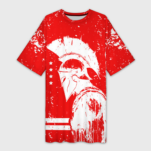 Женская длинная футболка Спартак - воин спарты / 3D-принт – фото 1