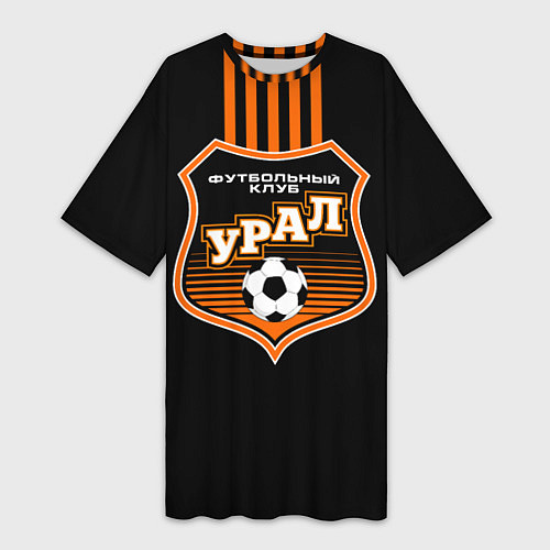 Женская длинная футболка ФК Урал - полоски / 3D-принт – фото 1