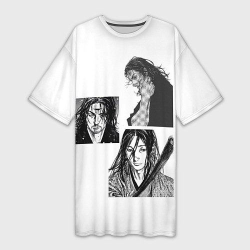 Женская длинная футболка Миямото Мусаси, Vagabond / 3D-принт – фото 1