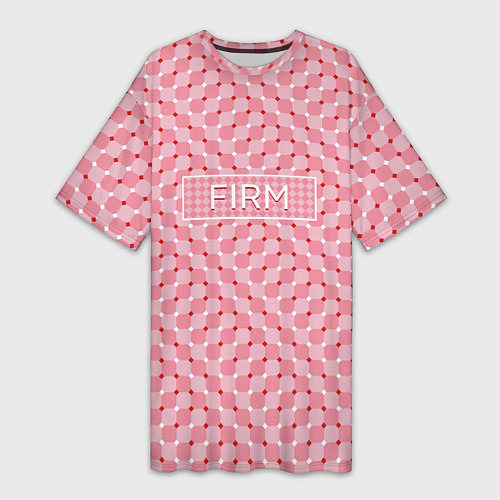 Женская длинная футболка Плавающий эффект - Фирм розовый / 3D-принт – фото 1