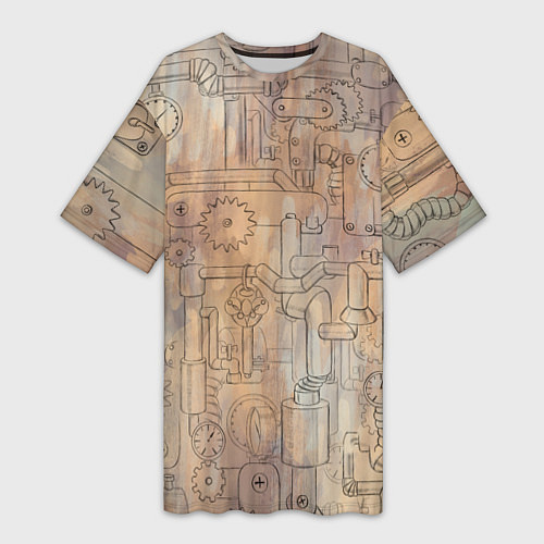 Женская длинная футболка Стимпанк элементы / 3D-принт – фото 1