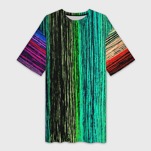Женская длинная футболка Цветовая палитра / 3D-принт – фото 1