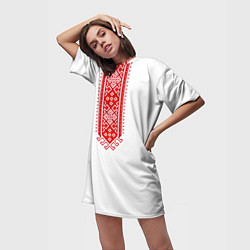 Футболка женская длинная Славянская стилистика Русича, цвет: 3D-принт — фото 2