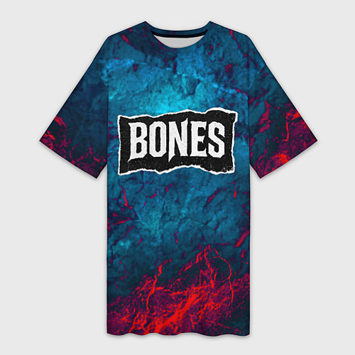 Женская длинная футболка Логотип Bones / 3D-принт – фото 1