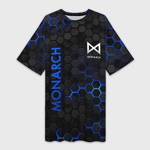 Женская длинная футболка Мехагодзилла синий / 3D-принт – фото 1