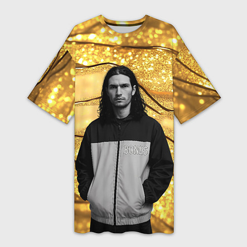 Женская длинная футболка Bones в спортивках / 3D-принт – фото 1