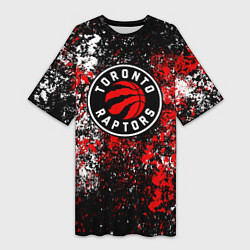 Женская длинная футболка Торонто Рэпторс - цветовой хаос