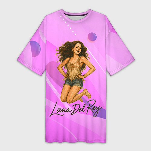 Женская длинная футболка Lana Del Rey прыгает / 3D-принт – фото 1