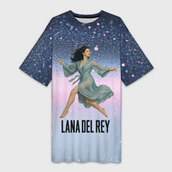Футболка женская длинная Lana Del Rey прыгает в платье, цвет: 3D-принт