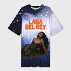 Футболка женская длинная Lana Del Rey лежит, цвет: 3D-принт