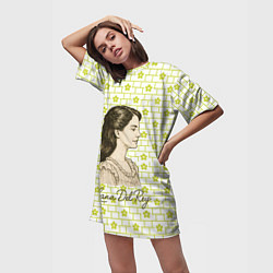 Футболка женская длинная Lana Del Rey в ретро стиле, цвет: 3D-принт — фото 2