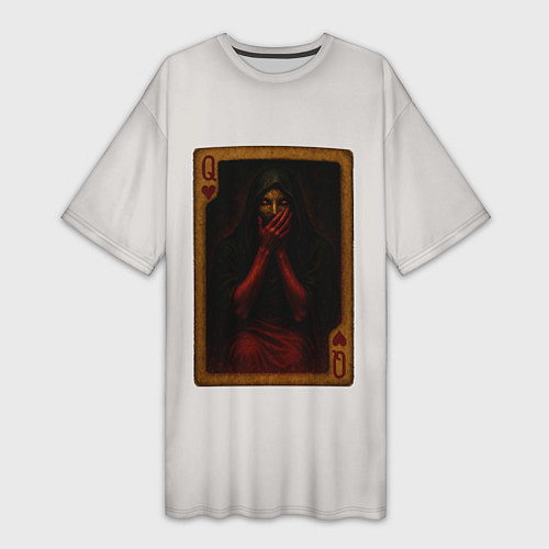 Женская длинная футболка Королева воров: дама червей / 3D-принт – фото 1
