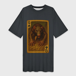 Женская длинная футболка Лариса: дама треф