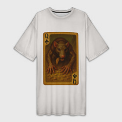 Женская длинная футболка Лариса: дама треф