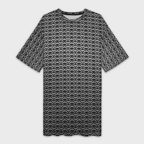 Женская длинная футболка Стальная кольчуга воинов / 3D-принт – фото 1