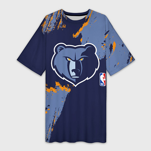 Женская длинная футболка Мемфис Гриззлис - логотип команды / 3D-принт – фото 1