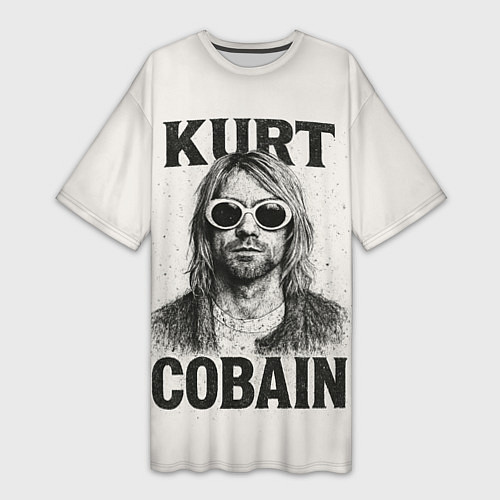 Женская длинная футболка Kurt Cobain - grunge-art / 3D-принт – фото 1