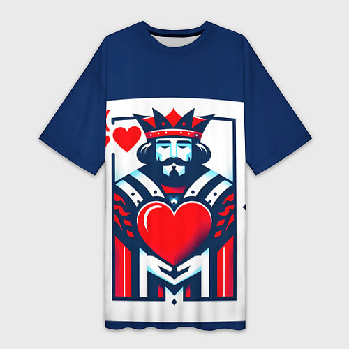 Женская длинная футболка Игральная карта король / 3D-принт – фото 1