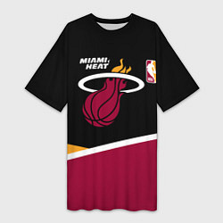 Футболка женская длинная Майами Хит - линии, цвет: 3D-принт