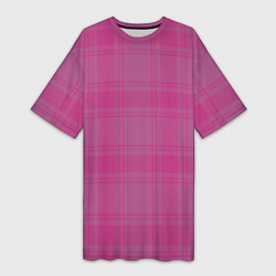 Футболка женская длинная Checkered pink, цвет: 3D-принт