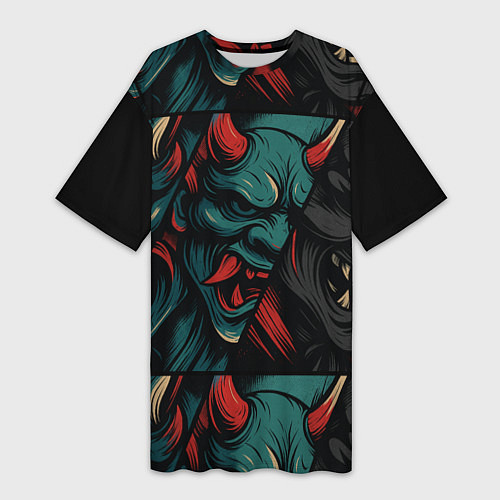 Женская длинная футболка Демоны Они - нейроарт / 3D-принт – фото 1