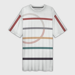 Футболка женская длинная Stripes and circle, цвет: 3D-принт