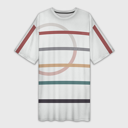 Женская длинная футболка Stripes and circle / 3D-принт – фото 1