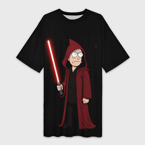 Женская длинная футболка Рик - тёмная сторона силы / 3D-принт – фото 1