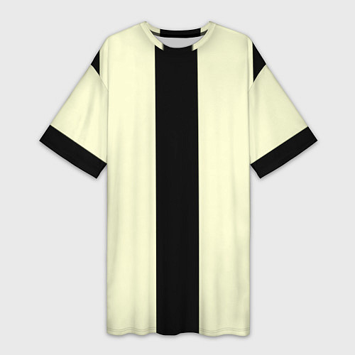 Женская длинная футболка Color black beige line / 3D-принт – фото 1