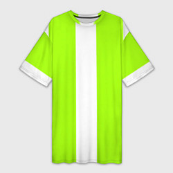 Женская длинная футболка Color light green white stripes