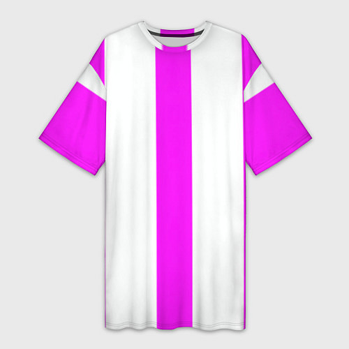 Женская длинная футболка Color white pink lines / 3D-принт – фото 1